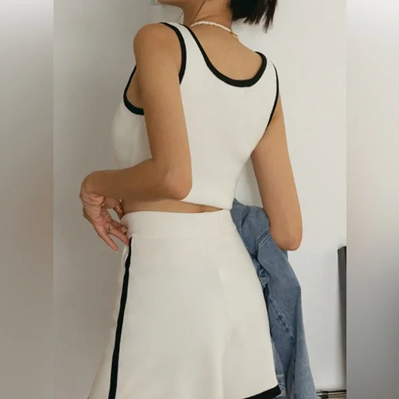 Air space Piped Ribbed Tank Top Set - Picture 3 of 7